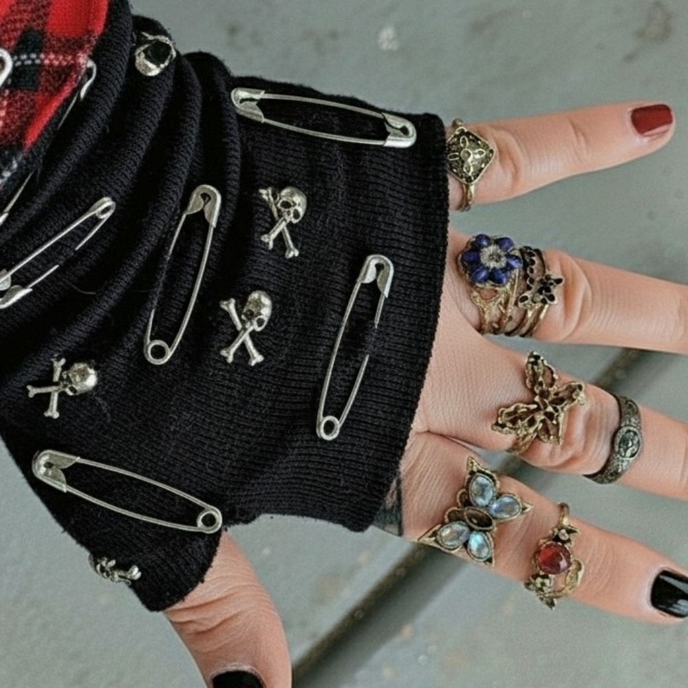 Gold Tone & Silver Tones Ring Set Of 7
